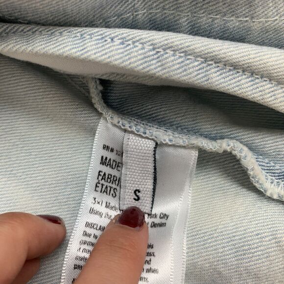 3x1 NYC Denim Jacket Womens S Small Acid Wash Cotton Tie Dye White Buttons - Picture 9 of 12